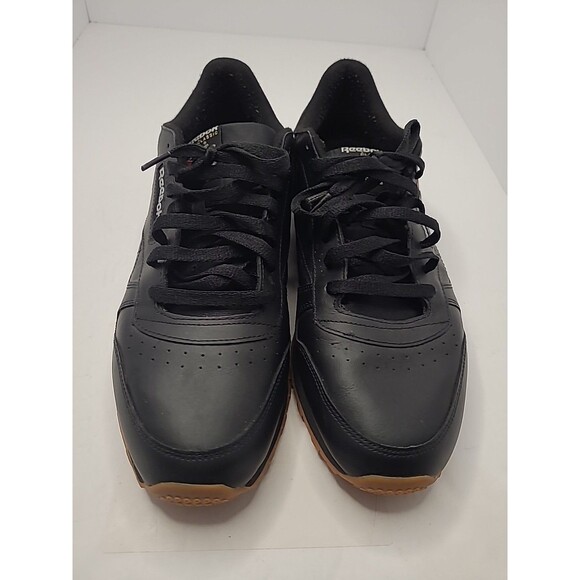 Reebok Classic Leather Men's Shoes Sneaker Size 14 Black/Gum Bottom GY0954 - Picture 2 of 10